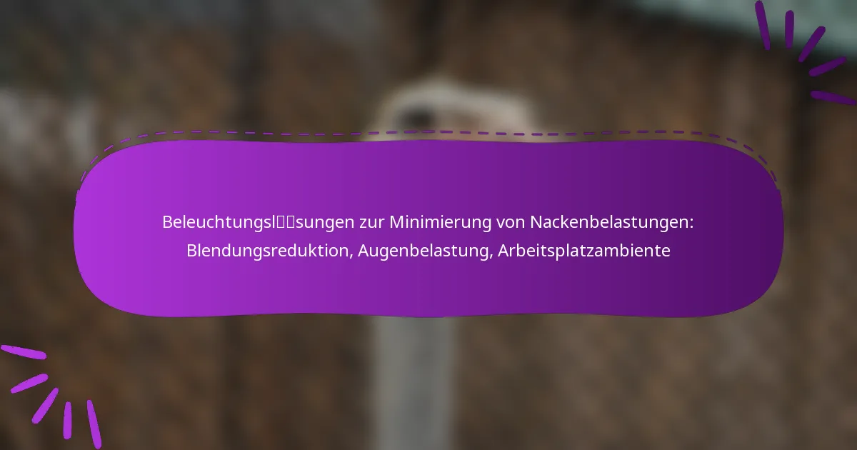 Beleuchtungslösungen zur Minimierung von Nackenbelastungen: Blendungsreduktion, Augenbelastung, Arbeitsplatzambiente