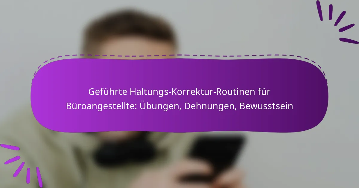Geführte Haltungs-Korrektur-Routinen für Büroangestellte: Übungen, Dehnungen, Bewusstsein