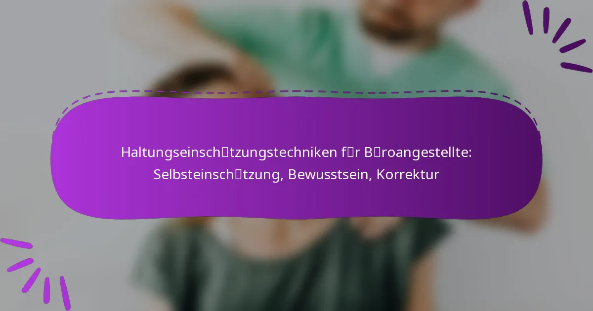 Haltungseinschätzungstechniken für Büroangestellte: Selbsteinschätzung, Bewusstsein, Korrektur