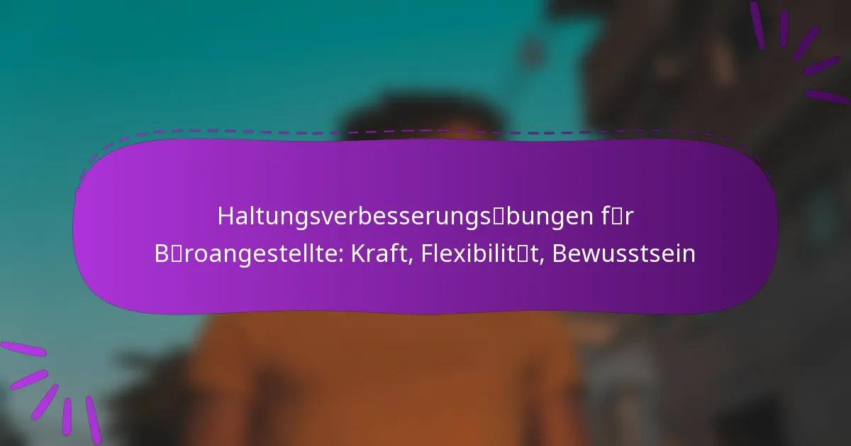 Haltungsverbesserungsübungen für Büroangestellte: Kraft, Flexibilität, Bewusstsein