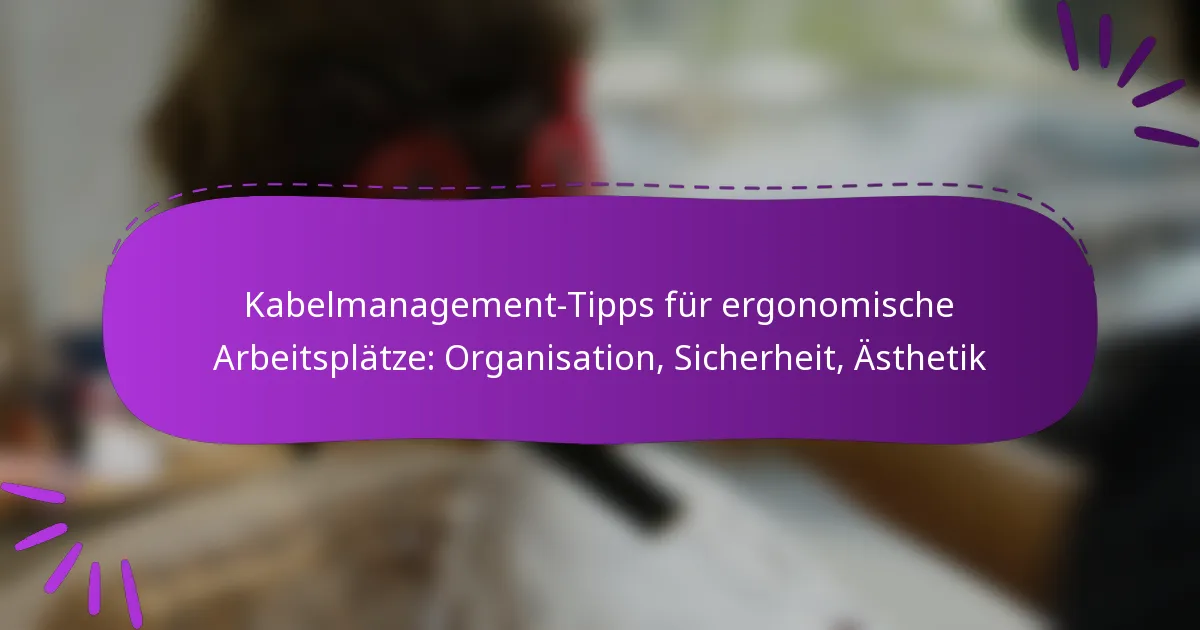 Kabelmanagement-Tipps für ergonomische Arbeitsplätze: Organisation, Sicherheit, Ästhetik