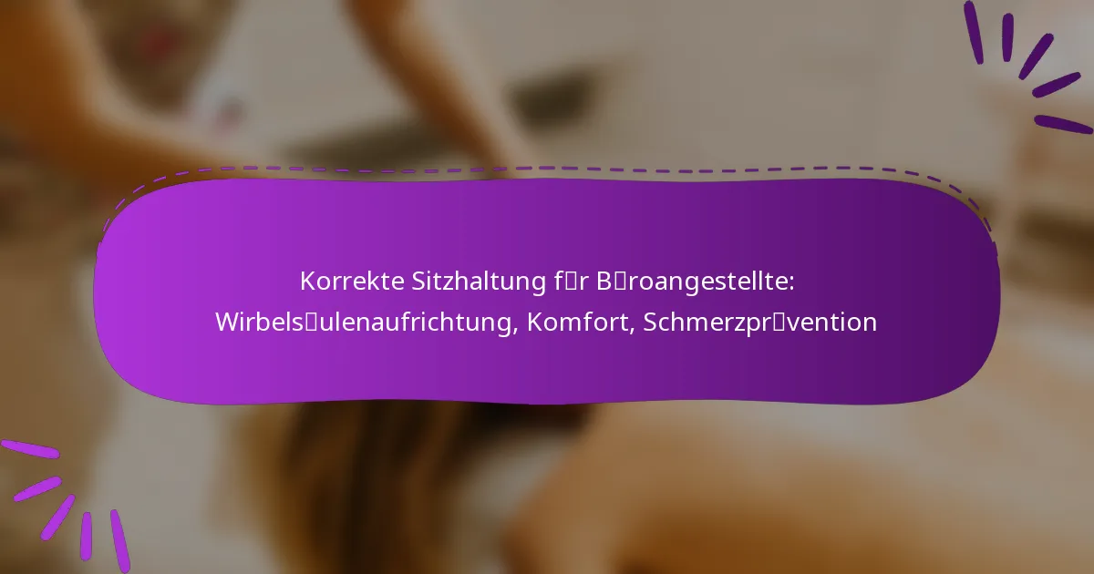 Korrekte Sitzhaltung für Büroangestellte: Wirbelsäulenaufrichtung, Komfort, Schmerzprävention