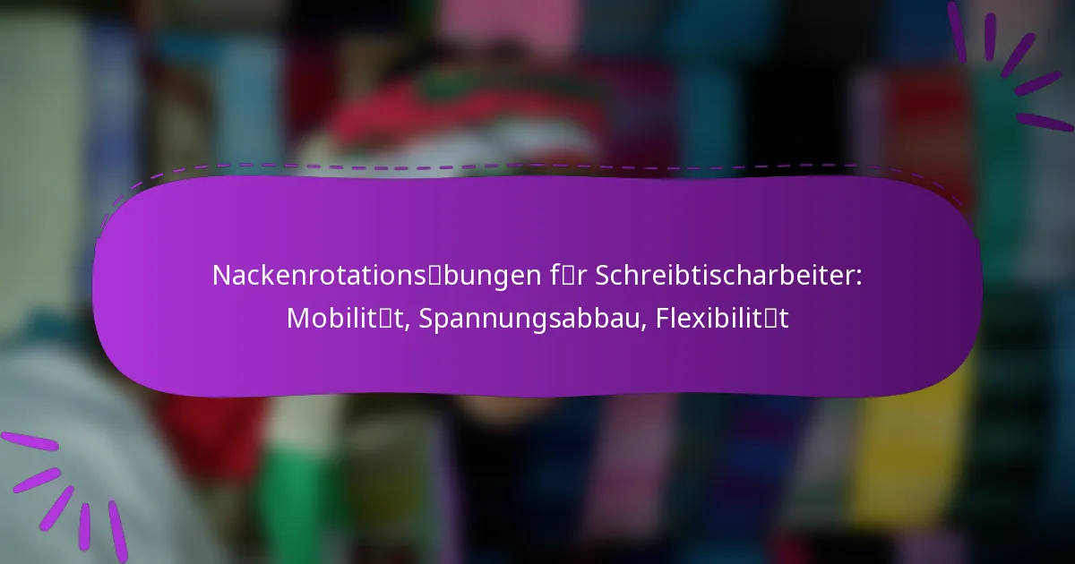 Nackenrotationsübungen für Schreibtischarbeiter: Mobilität, Spannungsabbau, Flexibilität