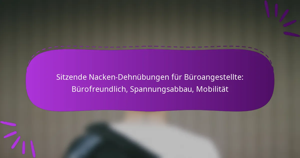 Sitzende Nacken-Dehnübungen für Büroangestellte: Bürofreundlich, Spannungsabbau, Mobilität