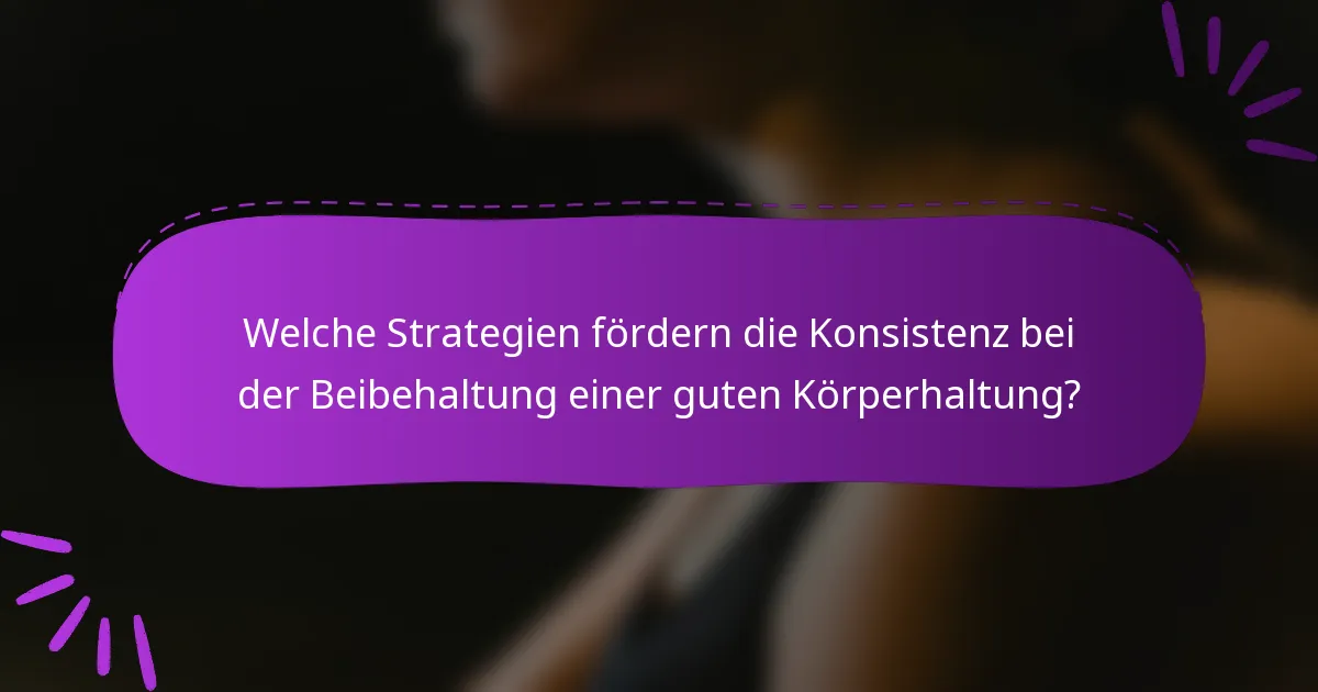 Welche Strategien fördern die Konsistenz bei der Beibehaltung einer guten Körperhaltung?