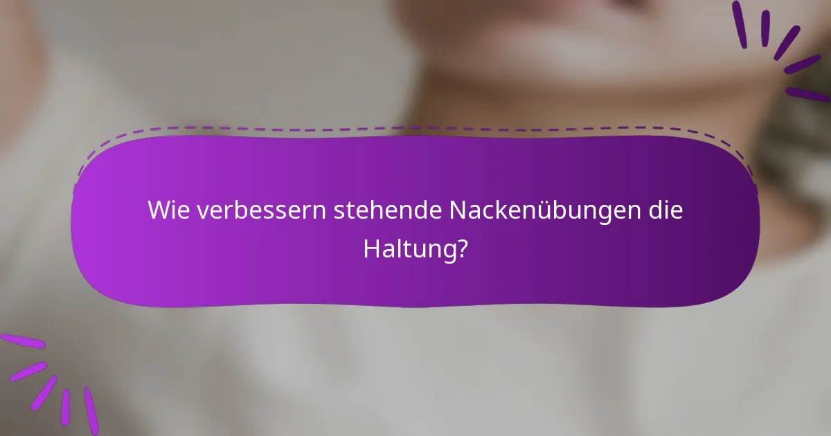 Wie verbessern stehende Nackenübungen die Haltung?